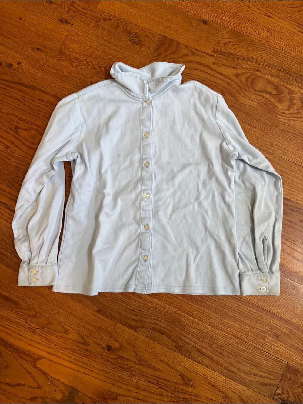 Lands' End Light Blue Button-Up Long Sleeve Shirt